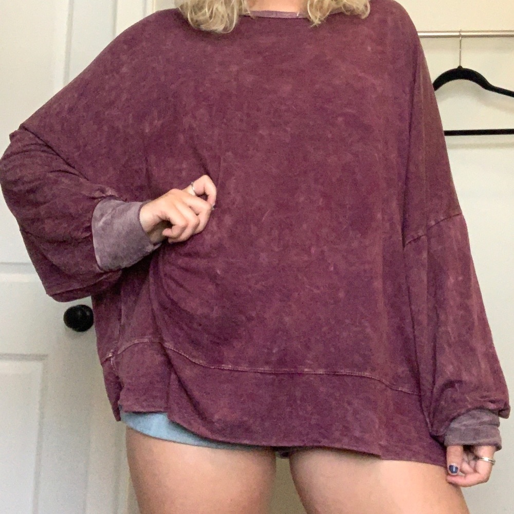 SOLD!! Purple acid wash top